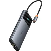 Baseus Metal Gleam II 10-in-1 USB-C Hub - HDMI 4K 120Hz/60Hz, USB-A/C 3.2, RJ45, SD/TF Kartenleser, Grau