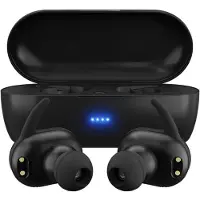 Maxell MINI DUO Kabellose In-Ear-Kopfhörer mit Ladecase, Schwarz