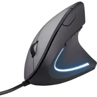 Trust Verto Vertikale Maus, Ergonomische Maus, Vorbeugung Gegen Mausarm/Tennisarm (RSI Syndrom), 1000/1600 DPI, LED-Beleuchtung, PC Maus mit Kabel für Rechtshänder, Computer, Laptop, Mac - Schwarz