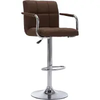 Syfax Barhocker dkd-home-decor Stoff Braun 53 x 52 x (92-112) cm mit Gasdruckfeder drehbar Sitzbreite 43 cm Sitztiefe 37,5 cm