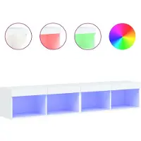 Syfax TV-Schränke mit LED-Leuchten 2 Stk. Weiß 80x30x30 cm
