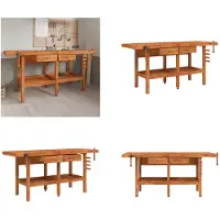 vidaXL Werkbank mit Schubladen Schraubstöcken 192x62x83 cm Akazienholz - Werkbank - Werkbänke - Arbeitstisch - Arbeitsstation