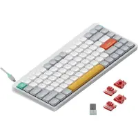 NUPHY Air75 v2 Kabellose Mechanische Tastatur QMK/VIA, QWERTY US, 75% Low Profile Bluetooth / 2.4GHz Ionic White, Switch Cowberry