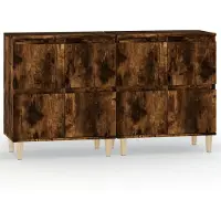 Syfax Sideboards 2 Stk. Räuchereiche 60x35x70 cm Holzwerkstoff