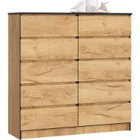 Akord Furniture Factory OP0LK-120SZ10CRA, Eiche, 10 Schublade(n), Matt, 16 mm, 51 cm, 400 mm