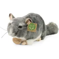 Rappa , Realistisches Chinchilla-Kuscheltier 21 cm ultraweich aus Recycling, Grau