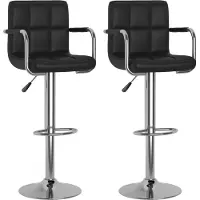 Syfax Barhocker 2 Stk. Schwarz Kunstleder