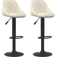 Syfax Barhocker Creme Samt 46 x 44 x (82-103) cm, drehbar und höhenverstellbar