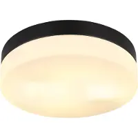 Globo Außen-Deckenleuchte Vranos, schwarz matt, Ø 24 cm, Alu dimmbar, schwarz, Aluminium, Modern, Deckenlampe