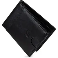 SERASAR | Geldbörse [Clever] mit Schwarz ohne Münzfach Leather | Farbe: Schwarz ohne Münzfach | Länge: 12.5cm