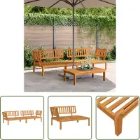 The Living Store Garten-Ecksofas aus Paletten 2 Stk. Massivholz Akazie
