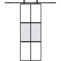 Syfax Schiebetür mit Beschlag Schwarz 76x205 cm Hartglas