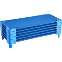 Vevor stapelbares Kinderbett 6er-Pack tragbare Kleinkinder-Schlafbetten, Standardgröße 130 x 57 x 15 cm, Kindertagesstättenbetten Vorschulklassenzimmer zum Schlafen Ausruhen Mittagsschlaf, blau