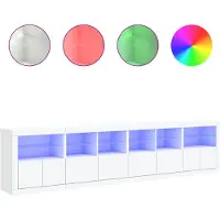 Syfax Sideboard mit LED-Leuchten Weiß 283x37x67 cm