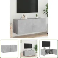 The Living Store TV-Wandschrank Betongrau 100x30x41 cm