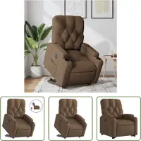 The Living Store Relaxsessel mit Aufstehhilfe Elektrisch Braun Stoff