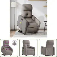 The Living Store Massagesessel mit Aufstehhilfe Taupe Stoff