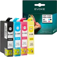 Evoke Patronen für Epson T1291 T1292 T1293 T1294 XL ️️ STYLUS BX305 SX230 SX235 SX425 SX435 ️