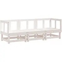 Syfax 3-tlg. Garten-Lounge-Set Weiß Massivholz Kiefer