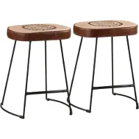 Syfax Barhocker 2 Stk. Dunkelbraun 40x29,5x53 cm