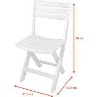 Spetebo Klappstuhl aus stabilem Kunststoff - weiß - 042980650