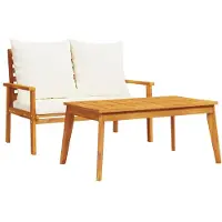 Syfax Gartensofa-Set mit Kissen Massivholz Akazie
