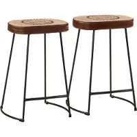 Syfax Barhocker 2 Stk. Dunkelbraun 41x29x62 cm