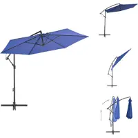 vidaXL Ampelschirm mit Alu-Mast 300 cm Blau - Sonnenschirme & Sonnenschutze