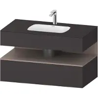 Duravit Einbauwaschtisch-Möbel-Set Qatego 100x55x60cm, ba m/Gr matt, Konsolen-Waschtischunterbau