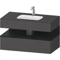 Duravit Collection One Einbauwaschtisch mit Konsolenwaschtischunterbau, 1000x550x600mm, Nische Eiche Schwarz, QA4786016490000, Farbe: Graphit matt