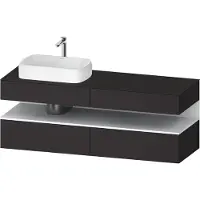 Duravit Qatego Konsolenwaschtischunterbau, 2 Auszüge, 2 Schubkästen, Ausschnitt links, 1600x550x600mm, Nische Weiß Matt, QA4777018800000