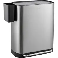 SVITA MLT2X30 Mülleimer Treteimer 60l 2 Fächer mit Deckel Silber
