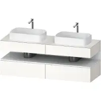 Duravit Qatego Konsolenwaschtischunterbau, 2 Auszüge, 2 Schubkästen, 2 Ausschnitte, 1600x550x600mm, Nische Weiß Matt, QA4779018840000