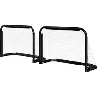 Northio Fußballtor 2er Set Klappbar Fussballtore mit Metallrahmen für Kinder und Erwachsene, Garten, 90 x 36 x 60 cm, Schwarz