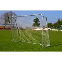 Powershot Fußballtor Garten 2,15 x 1,50 m aus galvanisiertem Stahl - Extrem Robustes Kinderfussballtor - Inkl.Netz, Netzclips und Bodenanker