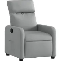 Sonstiges Sessel Hellgrau Stoff 66 x 89,5 x 95,5 cm (B x T x H) mit manueller Liegefunktion