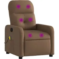 Syfax Massagesessel dkd-home-decor Braun Stoff 66 x 89 x 96 cm mit 6-Punkt-Vibrationsmassage und manueller Liegefunktion