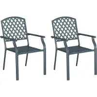 Syfax Gartenstuhl 2 stk. Anthrazit Stahl