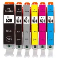 Inkpro Kompatibles Druckerpatronen-Set PGI-530 & CLI-531 bk, c, m, y, gy - 6 Patronen für Canon Pixma TS8500, TS8550, TS8551, TS8552, TS8700, TS8750, TS8751