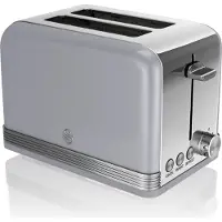 Swan Retro ST19010GRNEU 2-Scheiben-Breitschlitz-Brottoaster, Vintage Design, 3 F