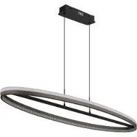 Globo LED-Hängelampe Della, Länge 101 cm, dunkelgrau, Metall
