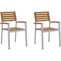 Syfax Gartenstuhl 2 stk. Braun Massivholz Akazie Stapelbar