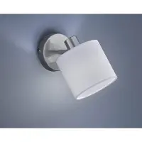 Meine Wunschleuchte Klassischer Wandstrahler 1-flammig Silber mit Stoffschirm Weiß inkl. E14 LED