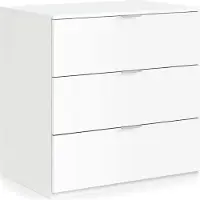 Dmora Schubladenblock Dantist, Moderne Kommode mit 3 Schubladen, Niedrige Kommode für Schlafzimmer, Mobil wöchentlich, 77x38h80 cm, Weiß