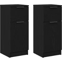 Syfax Sideboard 2 pcs Schwarz Eichen-Optik 30 x 30 x 70 cm