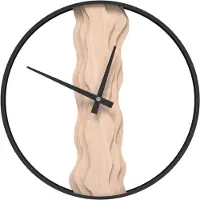 Syfax Wanduhr Braun Ø35 cm Eisen und Eichenholz