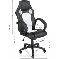 Tresko Racing Chefsessel Bürostuhl Drehstuhl Sportsitz Bürosessel Schreibtischstuhl schwarz/weiß