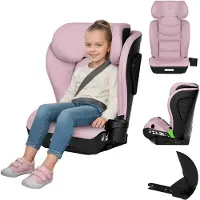 Lionelo Kindersitz Neal i-Size 100-150 cm, bis 12 Jahren, Verstellbare Kopfstütze, Zusätzliches Seitenschutzsystem, Neigungsverstellung der Rückenlehne Pink