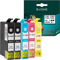 Evoke Patronen für Epson T1291 T1292 T1293 T1294 XL ️️ STYLUS BX305 SX230 SX235 SX425 SX435 ️