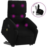 Syfax Massagesessel mit Aufstehhilfe Schwarz Stoff